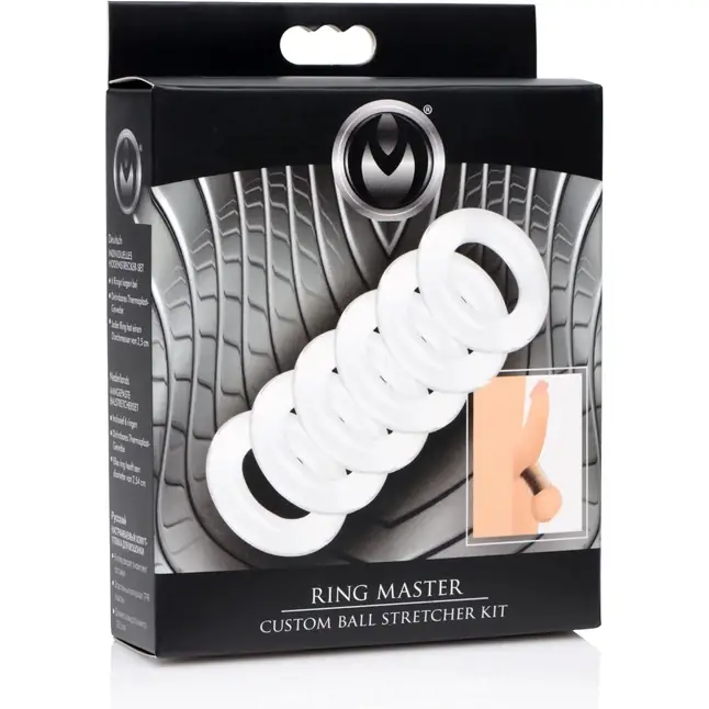 Комплект из 6 прозрачных эрекционных колец Ring Master Custom Ball Stretcher Kit - Master Series. Фотография 2.