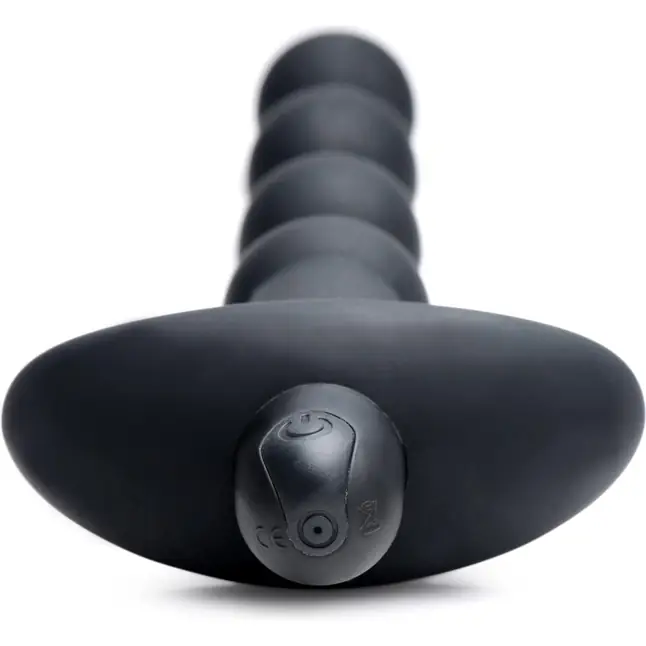 Черные анальные бусы с вибрацией и пультом ДУ 28X Remote Control Vibrating Silicone Anal Beads - 19 см - Bang!. Фотография 5.