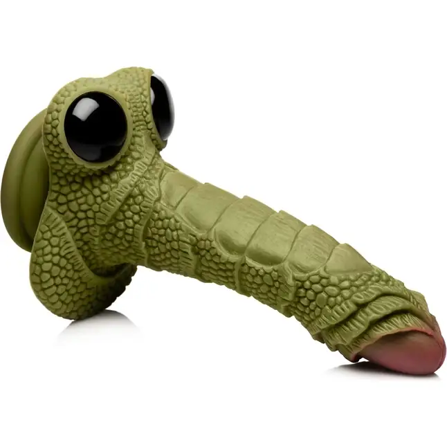 Фантазийный фаллоимитатор Swamp Monster Green Scaly Silicone Dildo - 23,9 см - Creature Cocks. Фотография 2.