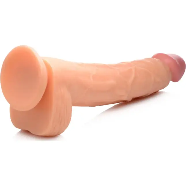 Телесный реалистичный фаллоимитатор на присоске Hung Harry 11.75’’ Dildo with Balls - 32,4 см - Master cock. Фотография 2.