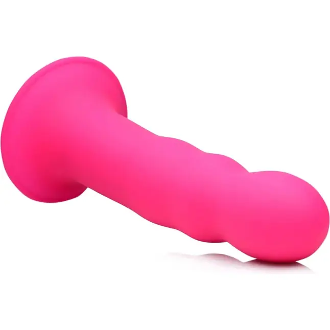 Розовый гибкий фаллоимитатор Squeeze-It Wavy Dildo - 18,3 см - Squeeze-it. Фотография 2.