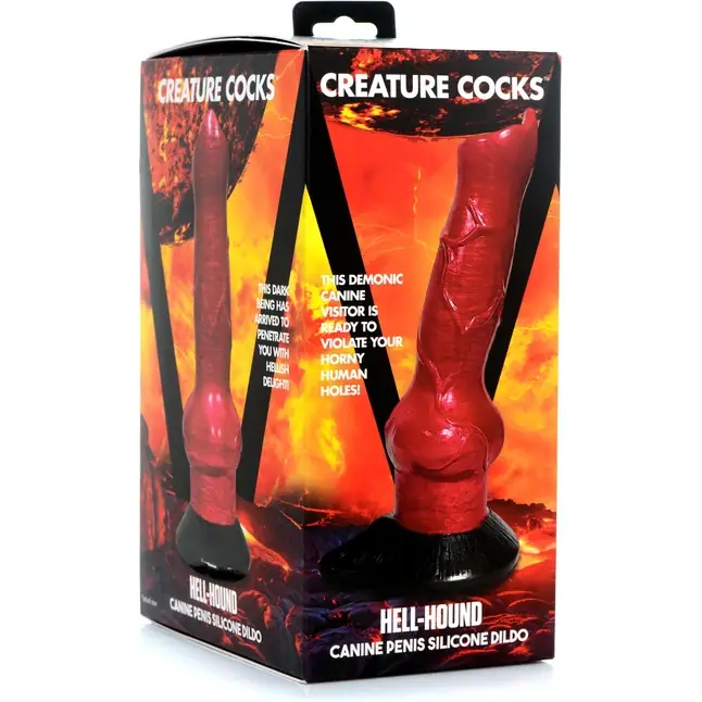 Красный фантазийный фаллоимитатор Hell-Hound Canine Penis Silicone Dildo - 19 см - Creature Cocks. Фотография 2.