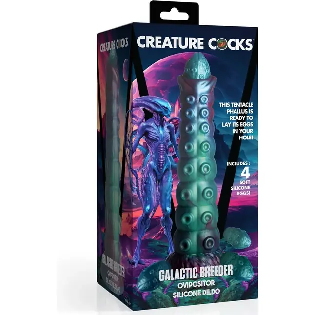 Фантазийный фаллоимитатор Galactic Breeder Ovipositor Silicone Dildo - 22 см - Creature Cocks. Фотография 2.