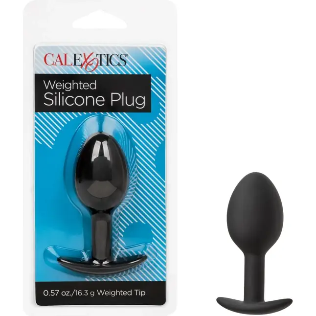 Черная анальная пробка из силикона Weighted Silicone Plug - 7,5 см - Anal Toys. Фотография 2.