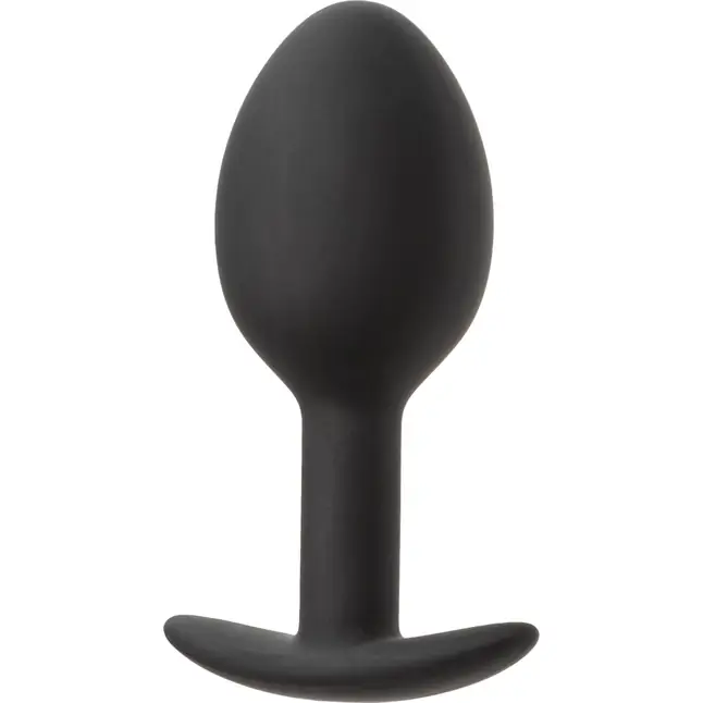 Черная анальная пробка из силикона Weighted Silicone Plug - 7,5 см - Anal Toys. Фотография 5.