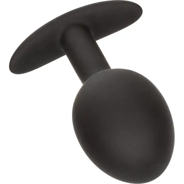 Черная анальная пробка из силикона Weighted Silicone Plug - 7,5 см - Anal Toys. Фотография 6.
