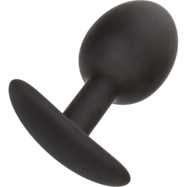 Черная анальная пробка из силикона Weighted Silicone Plug - 7,5 см - Anal Toys. Фотография 7.