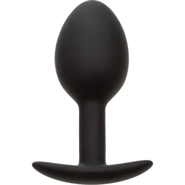Черная анальная пробка из силикона Weighted Silicone Plug - 7,5 см - Anal Toys