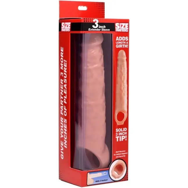 Телесная насадка-удлинитель 3 Inch Extender Sleeve - 27,3 см - Size Matters. Фотография 4.