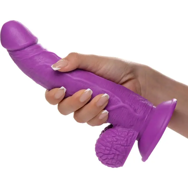 Фиолетовый фаллоимитатор на присоске 7.5 Dildo with Balls - 21,5 см - Pop Peckers. Фотография 3.