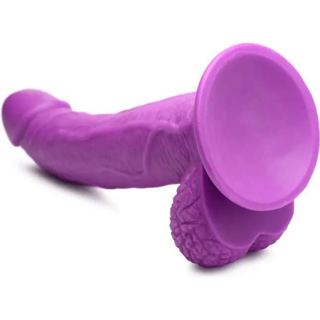 Фиолетовый фаллоимитатор на присоске 7.5 Dildo with Balls - 21,5 см - Pop Peckers. Фотография 5.