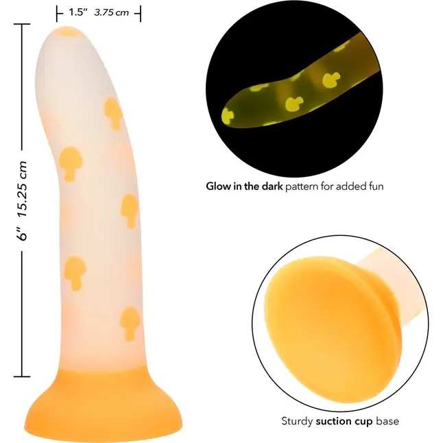 Светящийся в темноте фаллоимитатор Glow Stick Mushroom - Glow-in-the-Dark. Фотография 4.
