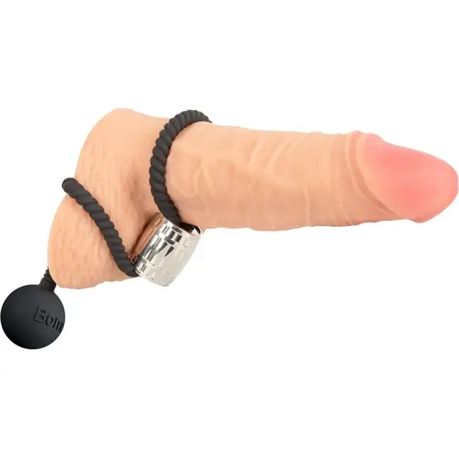 Черное эрекционное лассо с шариком-утяжелителем Heavy Rope - You2Toys. Фотография 5.