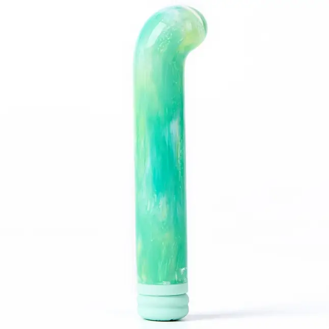Зеленый компактный вибратор из стекла Magic Cane - 12 см. Фотография 4.
