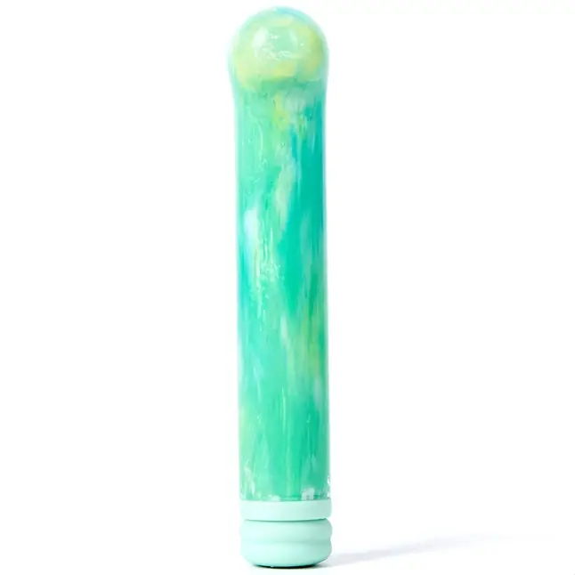 Зеленый компактный вибратор из стекла Magic Cane - 12 см. Фотография 5.