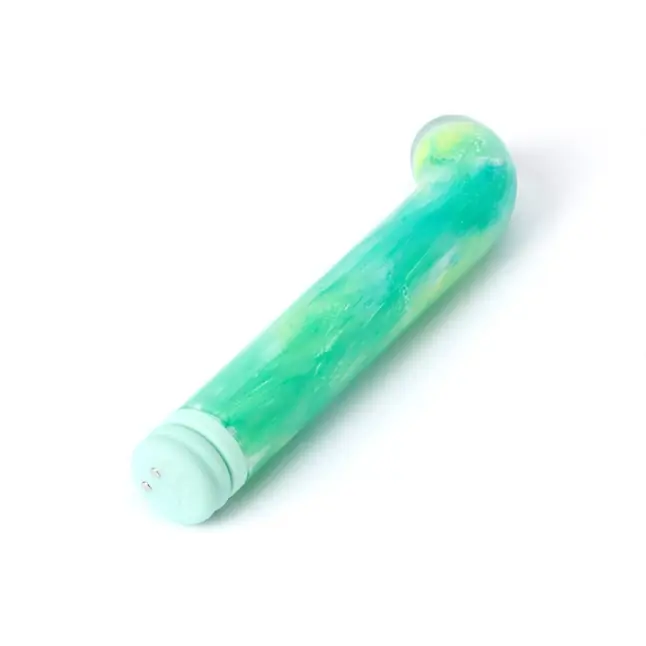 Зеленый компактный вибратор из стекла Magic Cane - 12 см. Фотография 6.