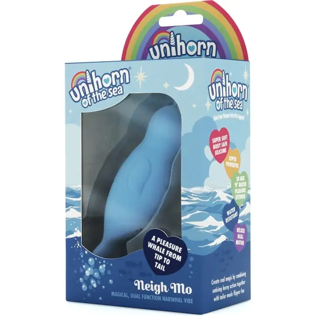 Голубой вибромассажер Unihorn of the Sea Neigh Mo для точечной стимуляции. Фотография 2.