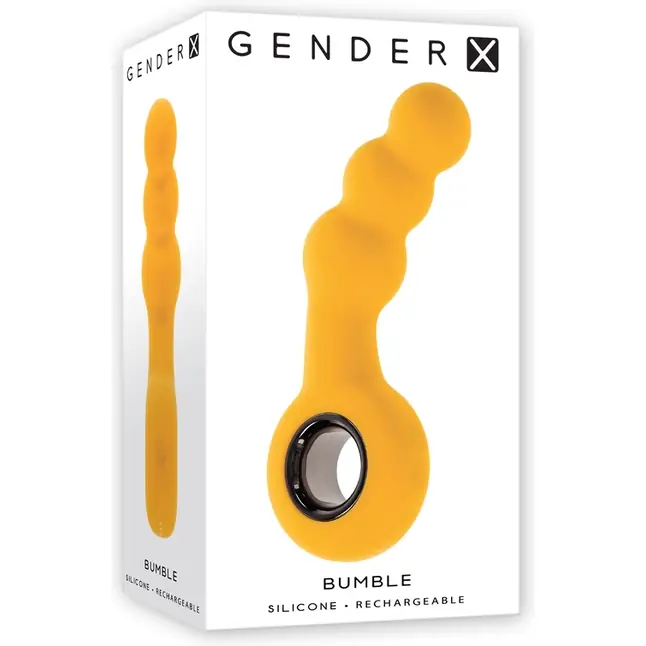 Желтая анальная вибропробка Bumble - 14,9 см. Фотография 2.