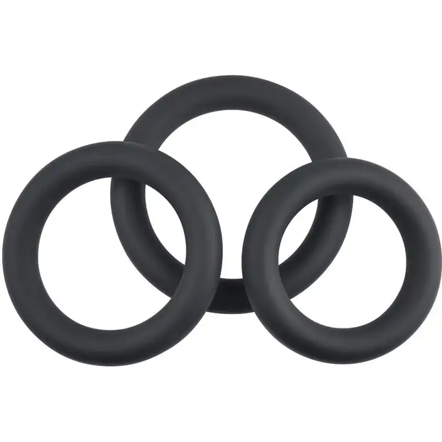 Набор из 3 черных эрекционных колец 3 Ring Circus. Фотография 3.