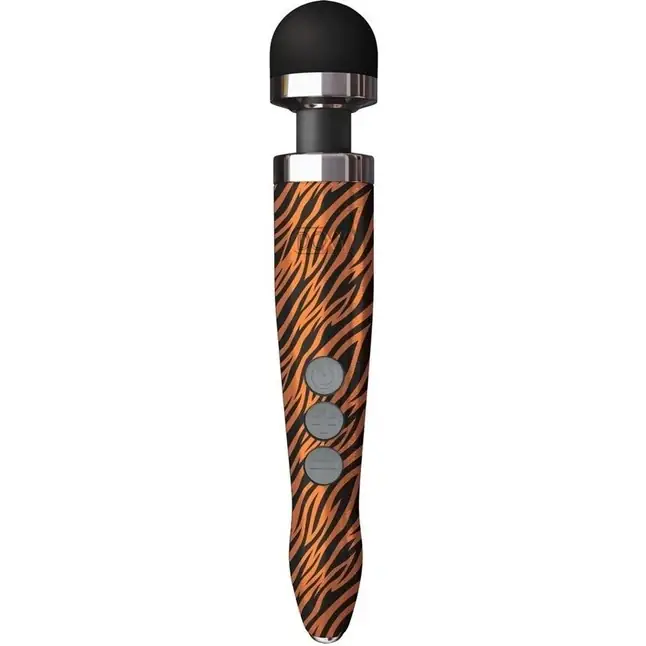 Беспроводной wand-вибратор Doxy Die Cast 3R с тигровым принтом на рукояти - 28 см