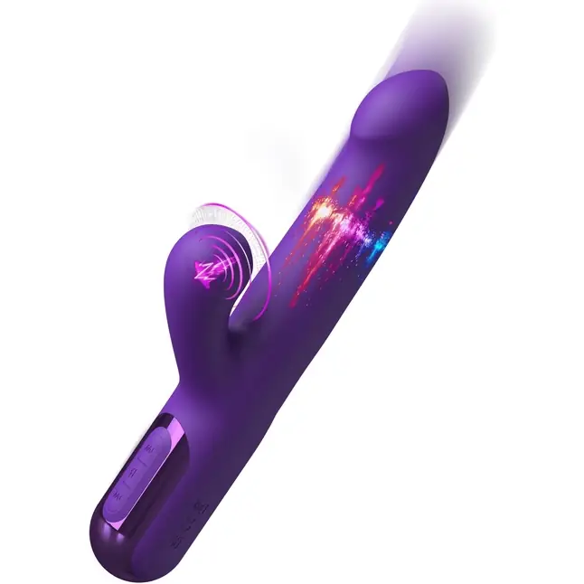 Фиолетовый вибратор-кролик Super Sonix Thruster - 22 см - Fantasy For Her. Фотография 3.
