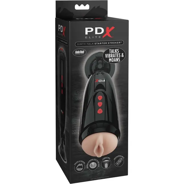 Мастурбатор-вагина с вибрацией Dirty Talk Starter Stroker - PDX Elite. Фотография 2.