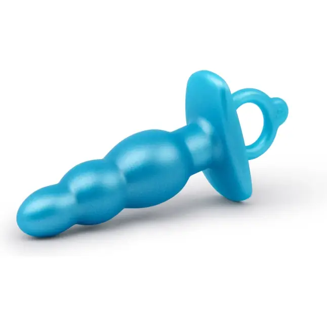 Голубая анальная пробка-елочка из силикона Bounce Plug - 14,3 см. Фотография 6.