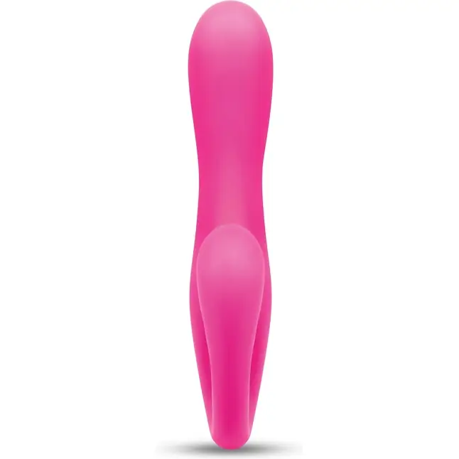 Розовый вибромассажер с клиторальным отростком Harmony Vibe - 16,8 см. Фотография 4.