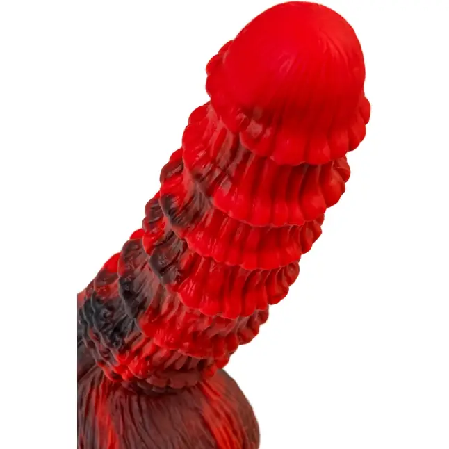 Силиконовый вибратор Monster Tops - 27 см - Black Red. Фотография 11.