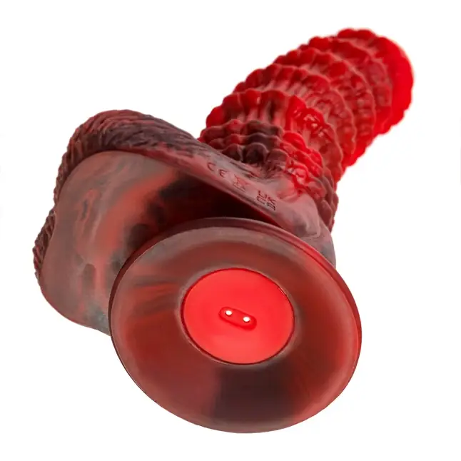 Силиконовый вибратор Monster Tops - 27 см - Black Red. Фотография 8.