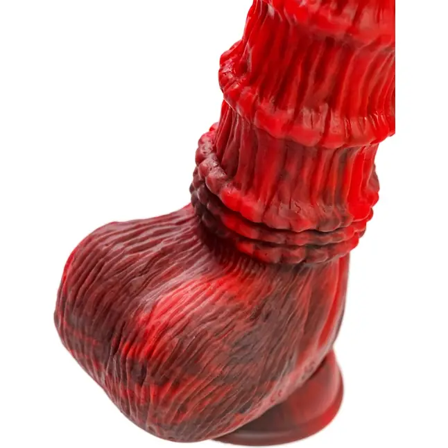 Силиконовый вибратор Monster Tops - 27 см - Black Red. Фотография 10.