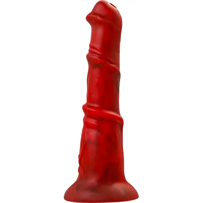 Силиконовый вибратор Monster Rex - 24,5 см - Black Red. Фотография 7.
