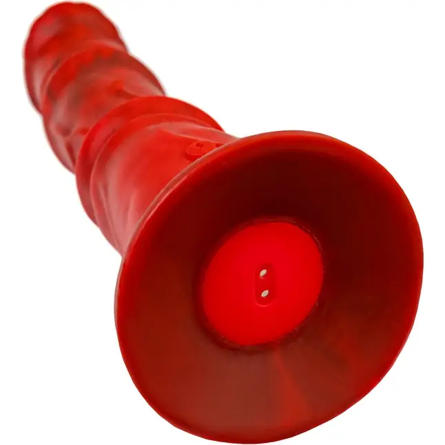 Силиконовый вибратор Monster Rex - 24,5 см - Black Red. Фотография 8.