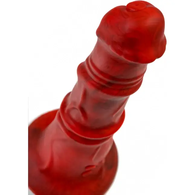 Силиконовый вибратор Monster Rex - 24,5 см - Black Red. Фотография 10.