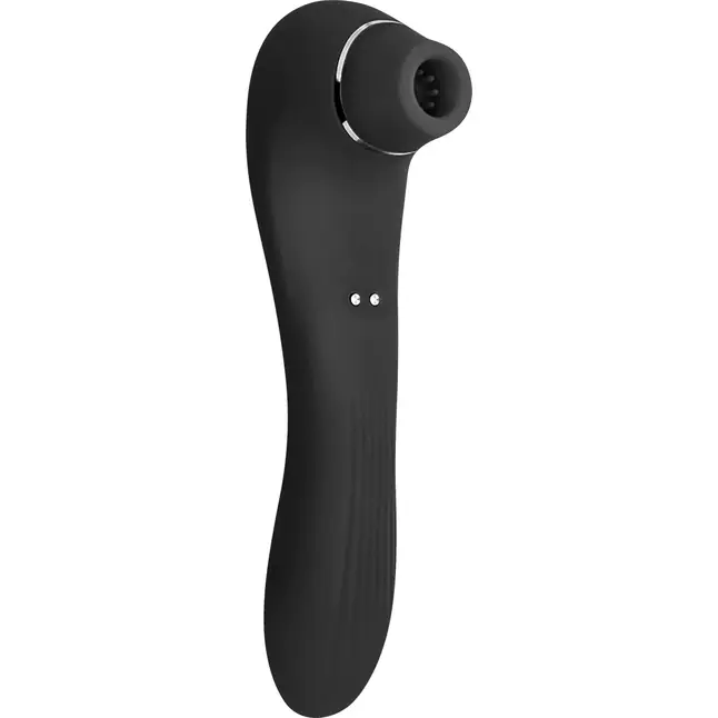 Черный стимулятор Smoooch Clitoral Suction Vibration - 18,6 см - Wooomy