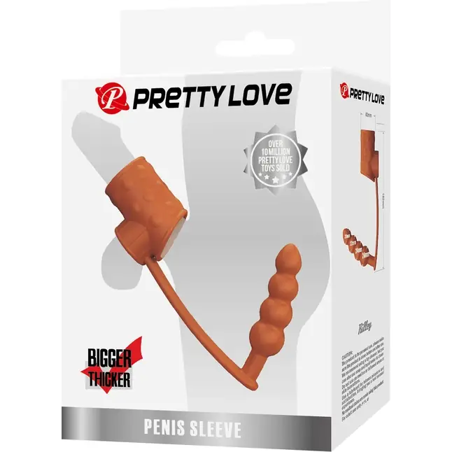 Телесная насадка на пенис и мошонку с анальным стимулятором Rilley - Pretty Love. Фотография 7.