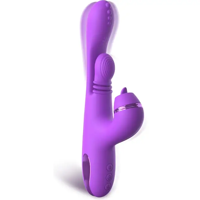 Фиолетовый вибратор с тройной стимуляцией Intimotion Pulse Pro - 24 см - Fantasy For Her. Фотография 5.