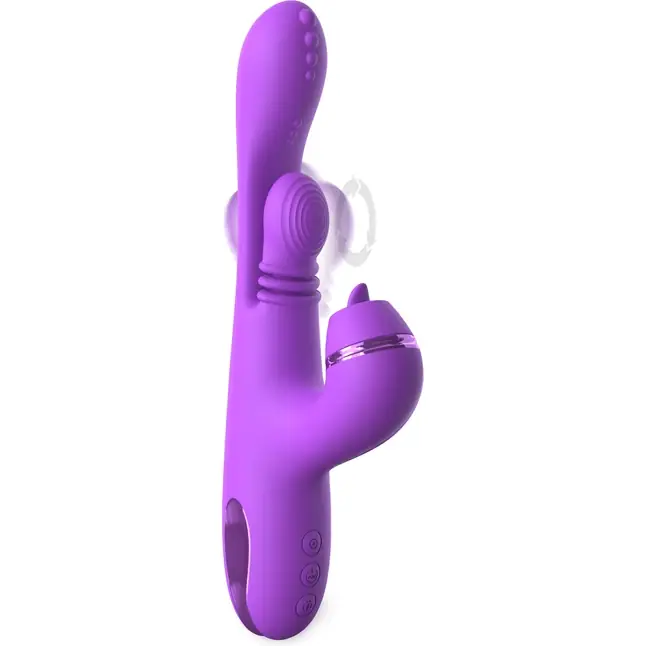Фиолетовый вибратор с тройной стимуляцией Intimotion Pulse Pro - 24 см - Fantasy For Her. Фотография 6.
