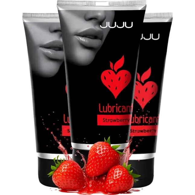 Набор из 3 съедобных лубрикантов JUJU со вкусом клубники