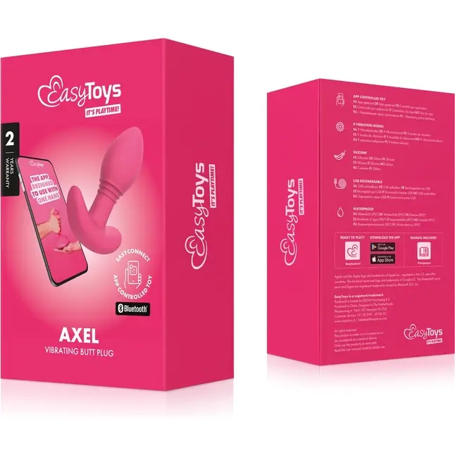 Розовая интерактивная вибропробка Axel - 10 см - EasyConnect. Фотография 8.