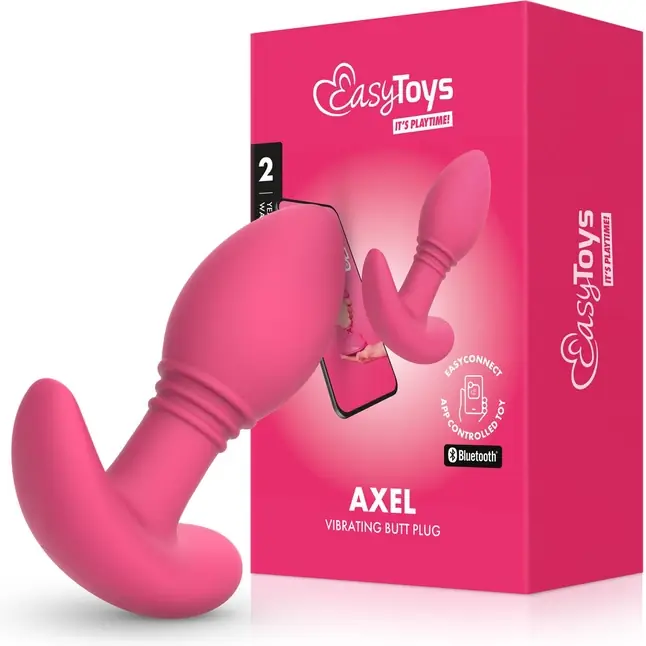 Розовая интерактивная вибропробка Axel - 10 см - EasyConnect