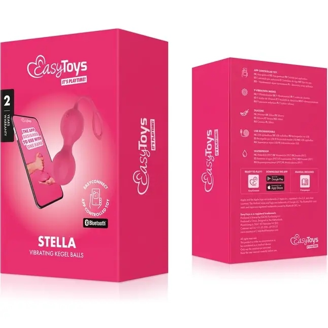 Розовые интерактивные вагинальные виброшарики Stella - EasyConnect. Фотография 11.