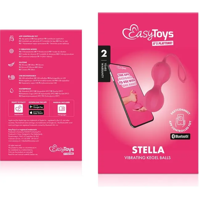Розовые интерактивные вагинальные виброшарики Stella - EasyConnect. Фотография 8.