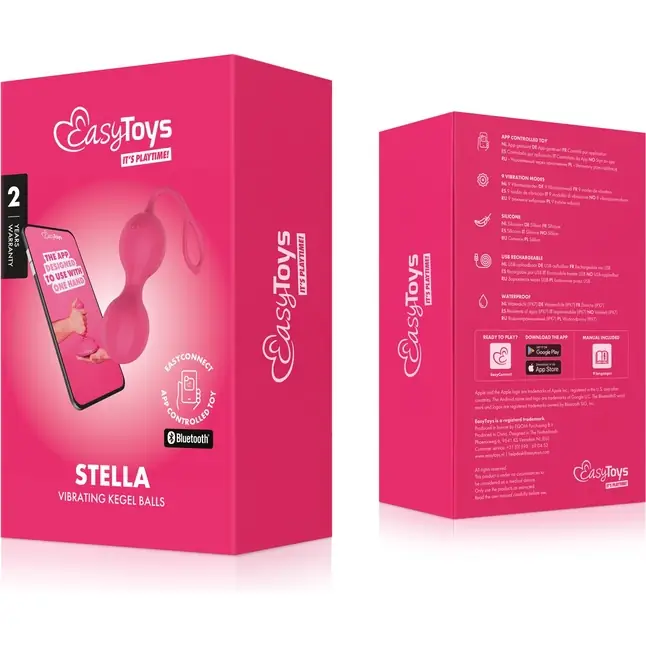 Розовые интерактивные вагинальные виброшарики Stella - EasyConnect. Фотография 9.