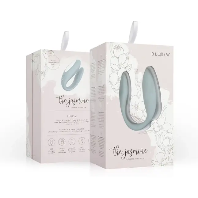 Голубой C-образный вибростимулятор для пар The Jasmine - Bloom. Фотография 11.