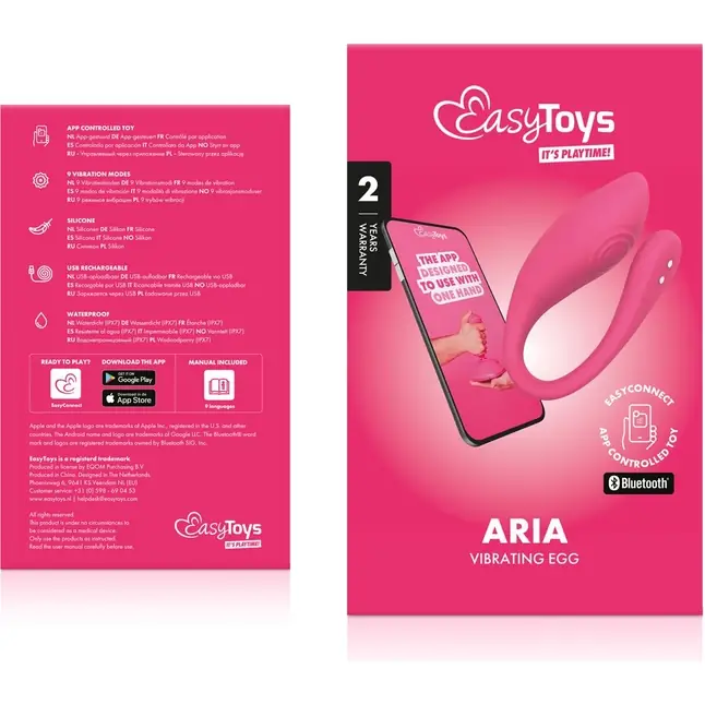 Розовое интерактивное виброяйцо Aria - EasyConnect. Фотография 10.