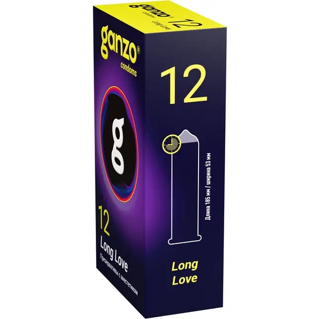 Презервативы с анестетиком для продления удовольствия Ganzo Long Love - 12 шт. Фотография 4.