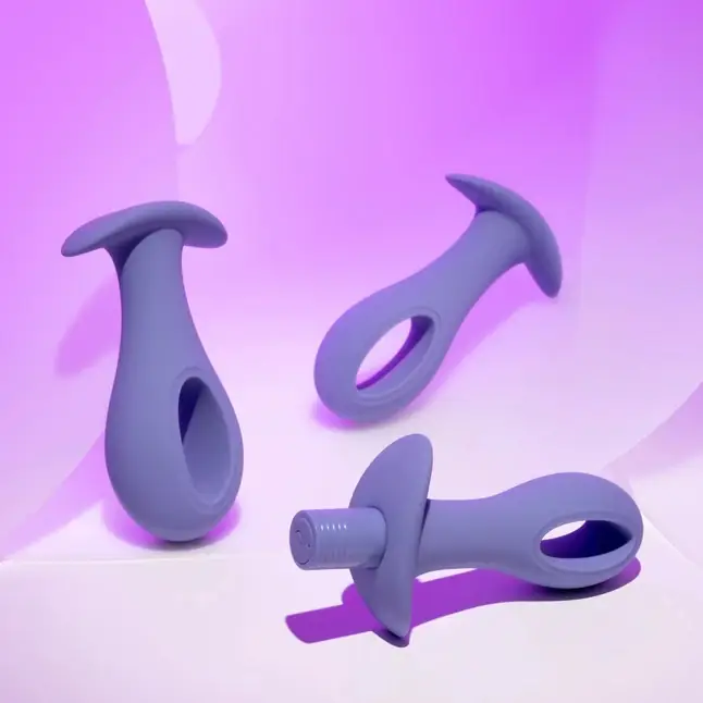 Набор из 3 анальных пробок с вибропулей Hole Punch Plug Set. Фотография 11.