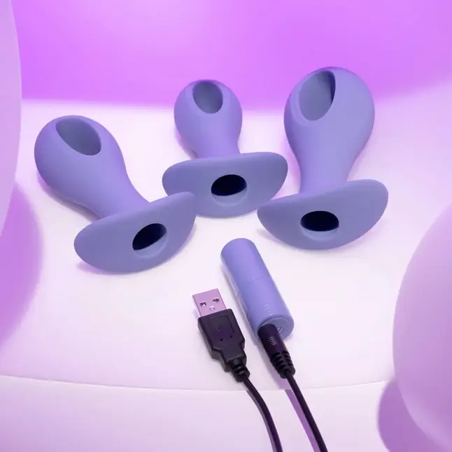 Набор из 3 анальных пробок с вибропулей Hole Punch Plug Set. Фотография 12.