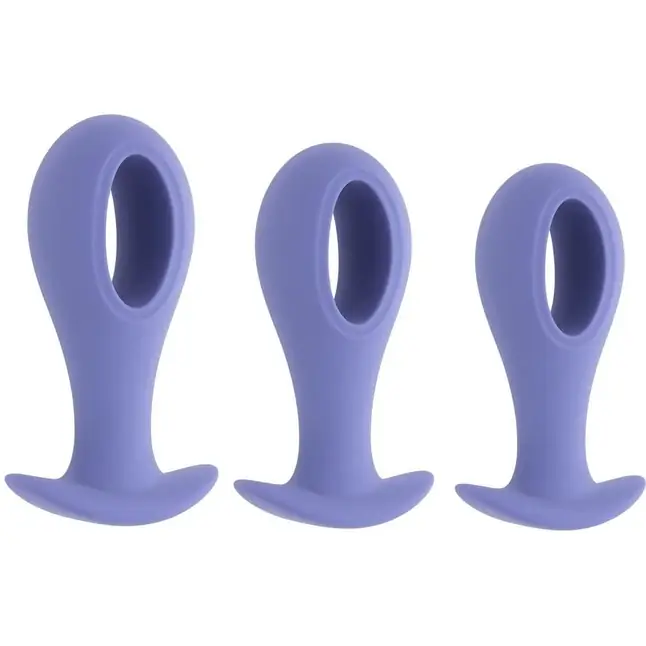 Набор из 3 анальных пробок с вибропулей Hole Punch Plug Set. Фотография 4.